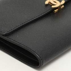 Chanel Black Leather Vintage CC Flap Wallet
