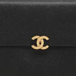 Chanel Black Leather Vintage CC Flap Wallet