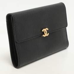 Chanel Black Leather Vintage CC Flap Wallet