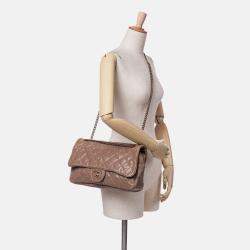 Chanel Brown Large Quilted Glazed Caviar Shiva Flap