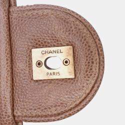 Chanel Brown Large Quilted Glazed Caviar Shiva Flap