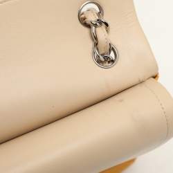 Chanel Yellow Striped Patent Leather Jumbo Classic Double Flap Bag