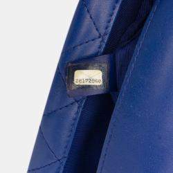 Chanel Blue CC Quilted Calfskin Triple Flap