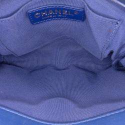 Chanel Blue CC Quilted Calfskin Triple Flap