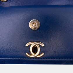 Chanel Blue CC Quilted Calfskin Triple Flap