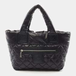 Chanel Coco Cocoon Small Tote Reversible Bag Nylon Black Bordeaux Shw
