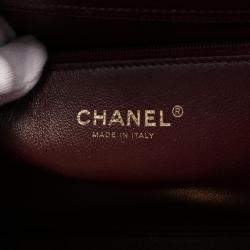 Pre Owned Chanel Navy Chevron Leather V-Stitch Tote Bag 