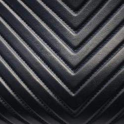 Pre Owned Chanel Navy Chevron Leather V-Stitch Tote Bag 