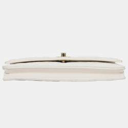 Chanel White Quilted Lambskin Leather CC Trendy Wallet on Chain
