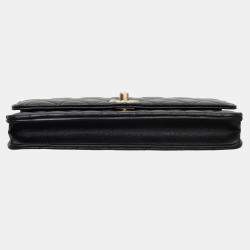 Chanel Black Quilted Lambskin Leather CC Trendy Wallet on Chain
