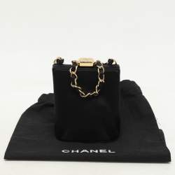 Chanel Black Satin CC Chain Pouch
