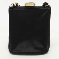 Chanel Black Satin CC Chain Pouch