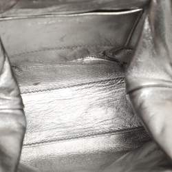 Chanel Silver Quilted Leather Vintage CC Chain Detail Shoulder Bag