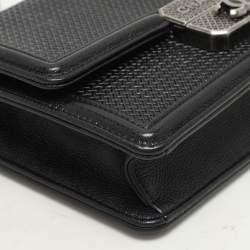 Pre Owned حقيبة شا نيل جلدية سوداء صغيرة عبر الجسم rétro