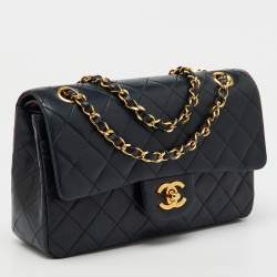 Chanel Black Quilted Leather Small Classic Double Flap Bag