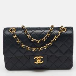 Chanel Black Quilted Leather Small Classic Double Flap Bag