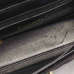 Chanel Black Quilted Velvet Mini Kelly Bag