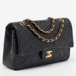 Chanel Black Quilted Leather Medium Classic Double Flap Bag