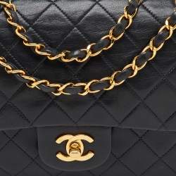 Chanel Black Quilted Leather Medium Classic Double Flap Bag