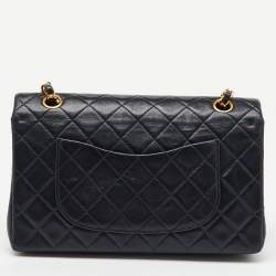 Chanel Black Quilted Leather Medium Classic Double Flap Bag