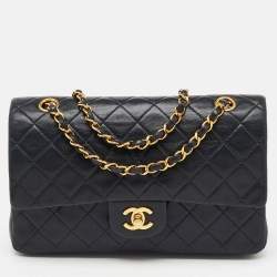 Chanel Black Quilted Leather Medium Classic Double Flap Bag