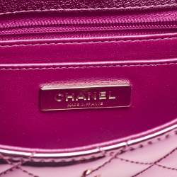 Chanel Pink Quilted Mirror Leather Mini Hollywood Boulevard Flap Bag With Star Coin Purse