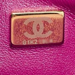 Chanel Pink Quilted Mirror Leather Mini Hollywood Boulevard Flap Bag With Star Coin Purse