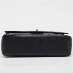 Chanel Black Quilted Caviar Leather Maxi Classic Double Flap Bag