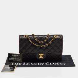 Chanel Black Quilted Leather Medium Classic Double Flap Bag