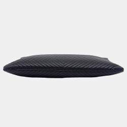Chanel Black Leather Caviar Chevron Large Clutch