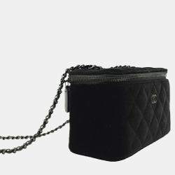 Chanel Black Velvet Vanity crossbody Bag