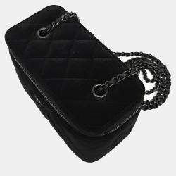 Chanel Black Velvet Vanity crossbody Bag
