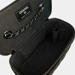 Chanel Black Velvet Vanity crossbody Bag