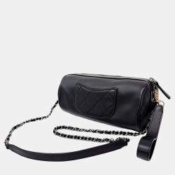 Chanel Black Leather chain bowling bag