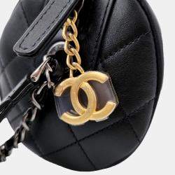 Chanel Black Leather chain bowling bag
