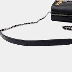 Chanel Black Leather chain bowling bag