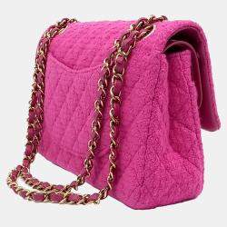 Chanel Pink Tweed Tweed Classic Medium bag