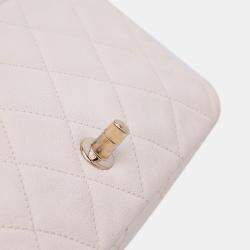 Chanel Beige Medium CC Quilted Caviar Buckle Strap Messenger Bag