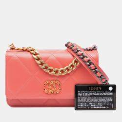 Chanel Pink Quilted Lambskin 19 Wallet on Chain