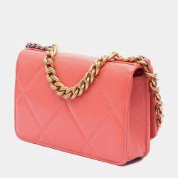 Chanel Pink Quilted Lambskin 19 Wallet on Chain