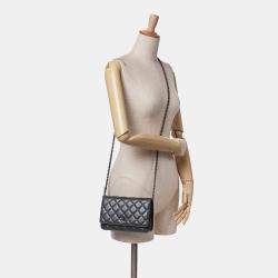 Chanel Grey Quilted Aged Calfskin Tassel Wallet On Chain