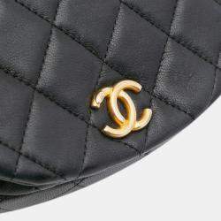 Chanel Black Mini Quilted Calfskin Coco Mail Clutch with Chain