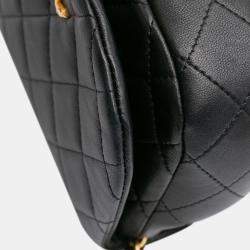Chanel Black Mini Quilted Calfskin Coco Mail Clutch with Chain
