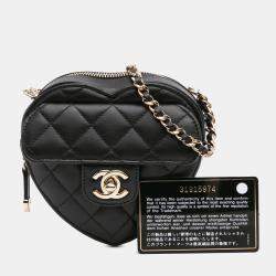 Chanel Black Mini Lambskin CC in Love Heart Crossbody