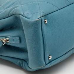 Chanel Blue Quilted Caviar Leather Petite Timeless Tote