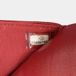 Chanel Red CC Quilted Lambskin Wallet on Chain