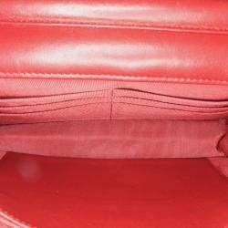 Chanel Red CC Quilted Lambskin Wallet on Chain