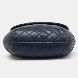 Pre Owned Chanel Navy Blue Quilted Leather Daily Supple Flap Bag