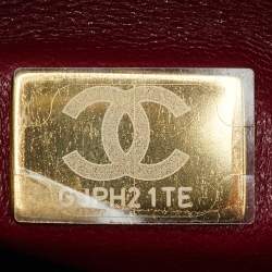 Pre Owned Chanel Red Quilted Caviar Leather and Lizard Embossed Leather Small Coco Top Handle Bag
