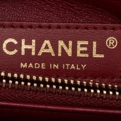 Pre Owned Chanel Red Quilted Caviar Leather and Lizard Embossed Leather Small Coco Top Handle Bag
